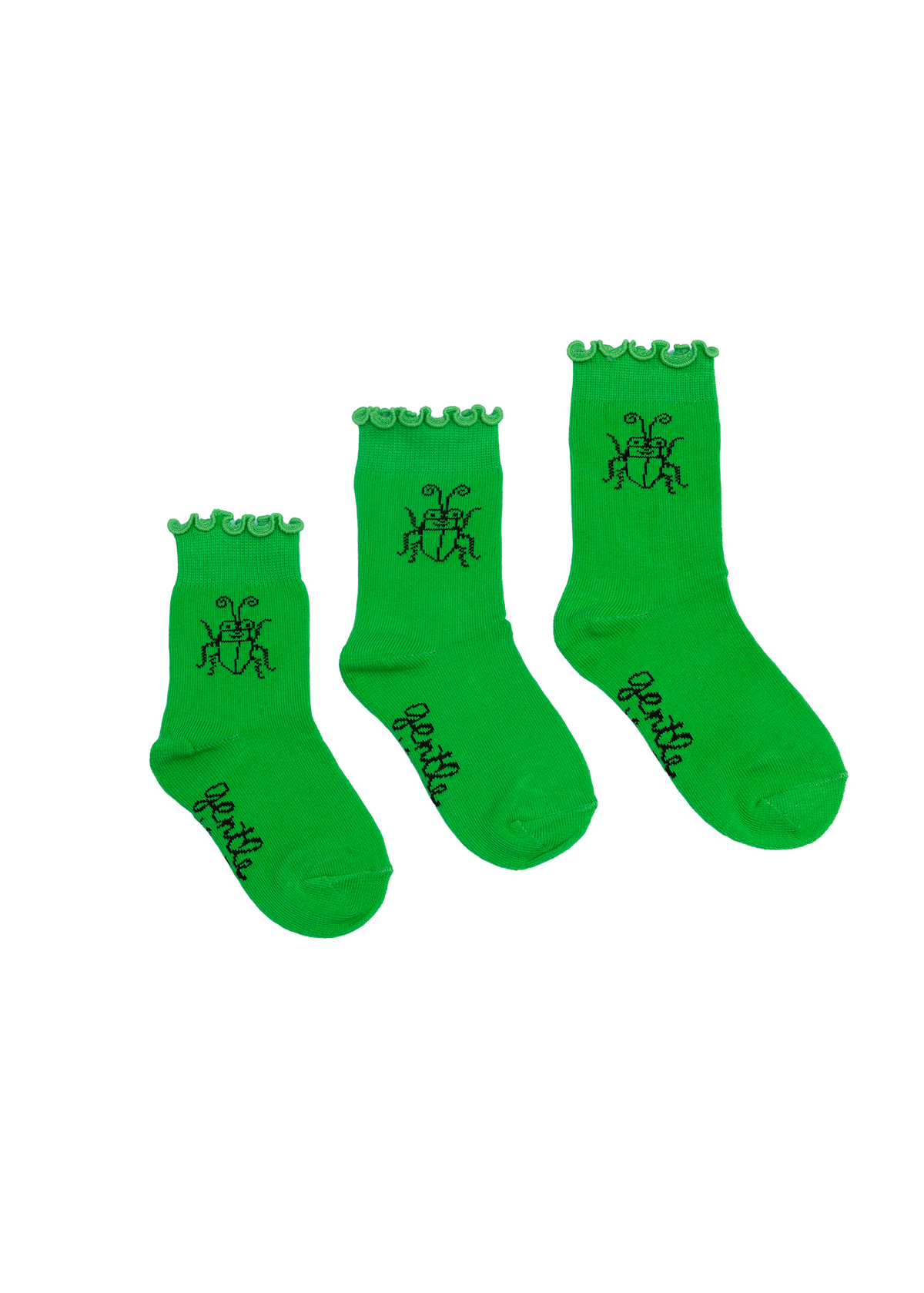 Roach ruffle kids socks: 12m - 3y