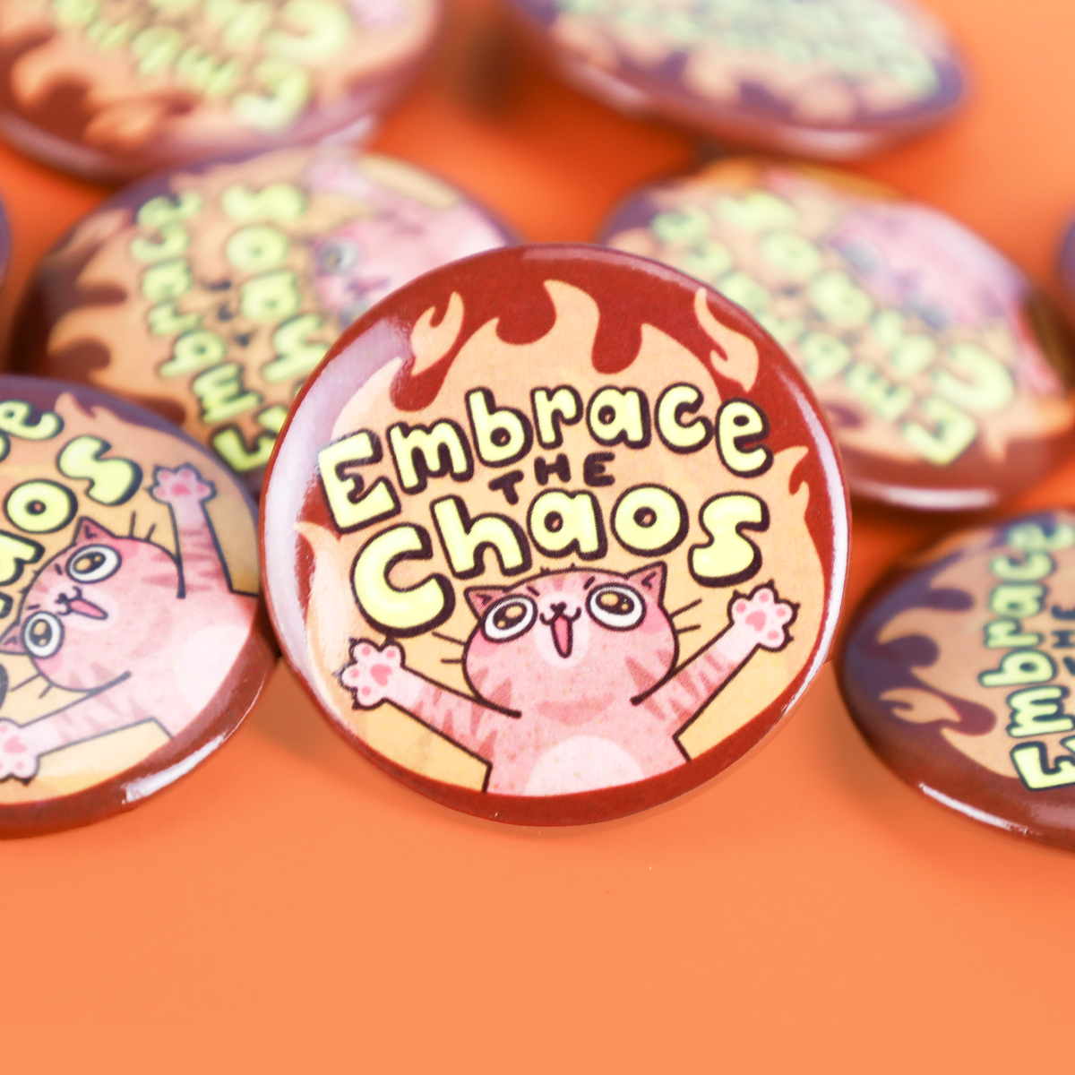 Embrace the Chaos | Cats | Funny | Pin | Pinback Button