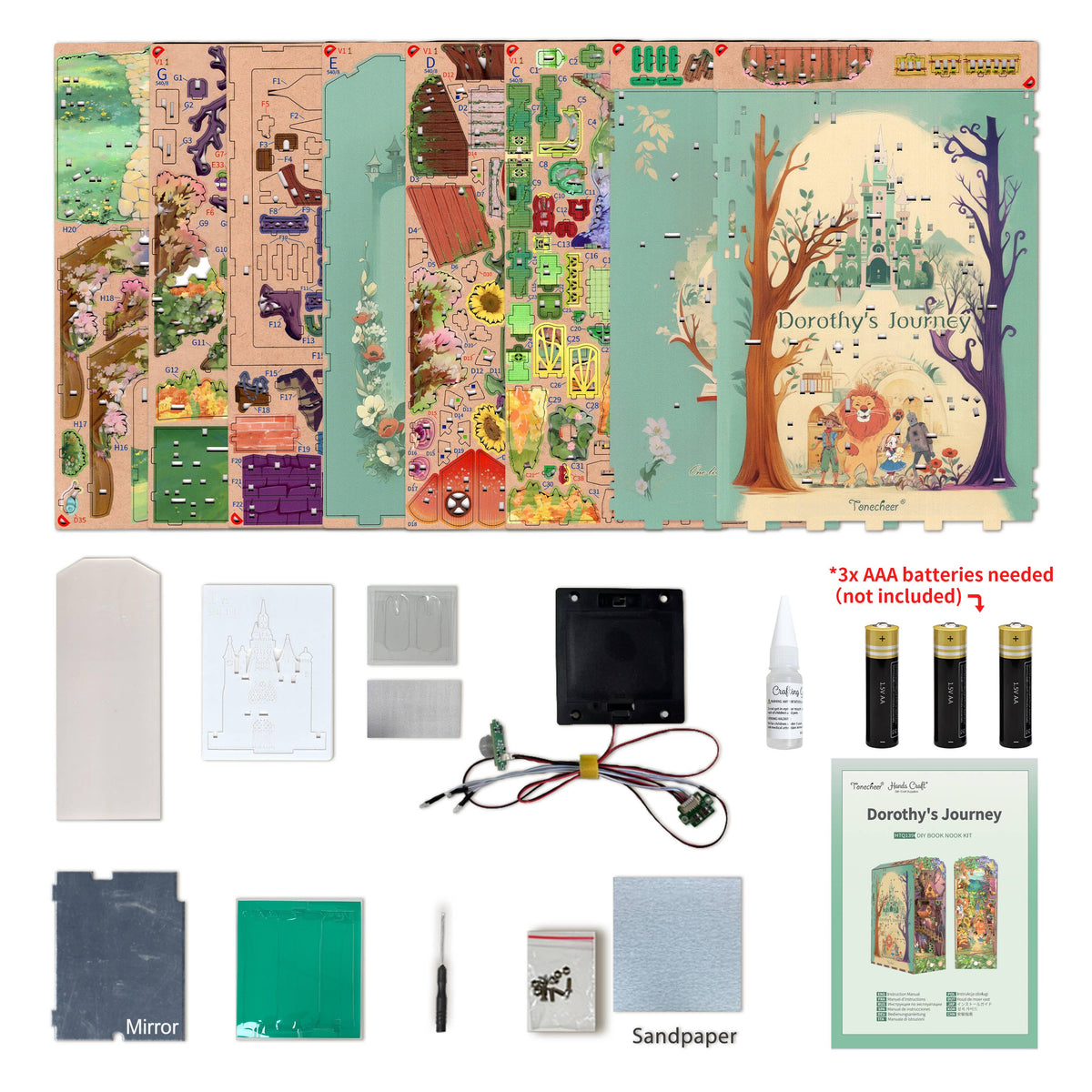 DIY Book Nook Kit: Dorothy's Journey w/ Dust Cover