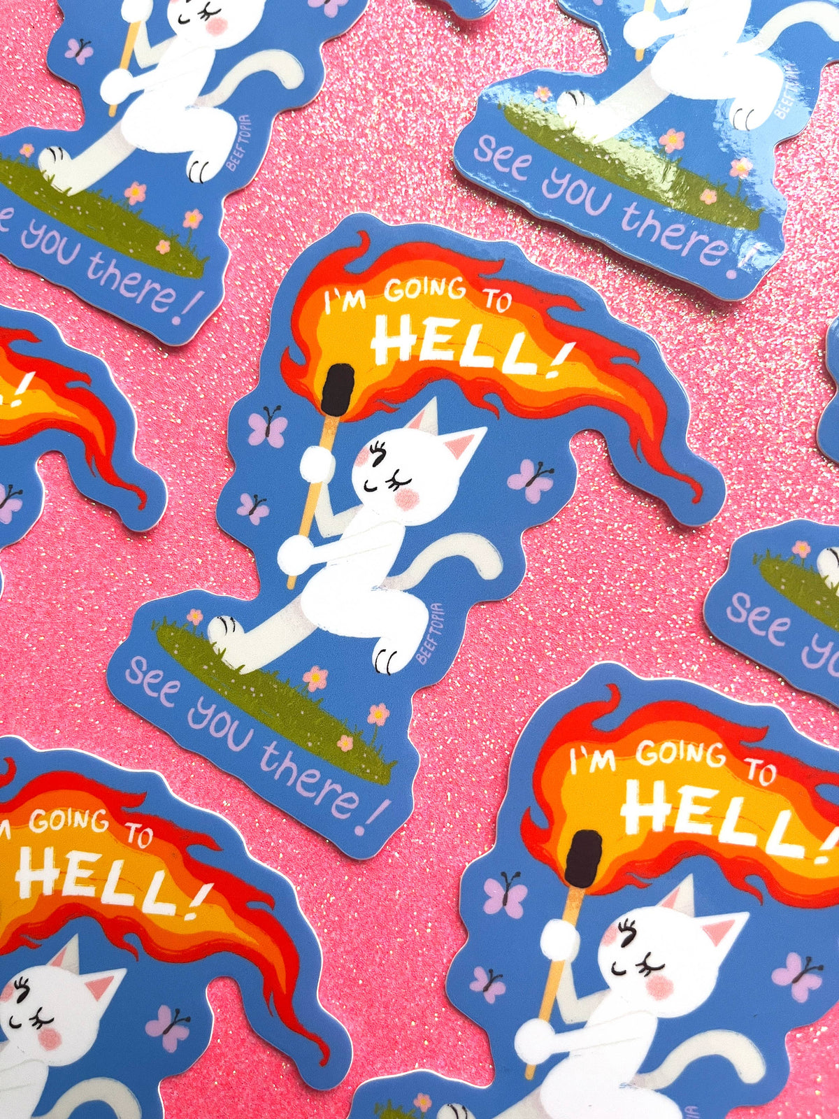 I'm Going to Hell! See You There! Waterproof Vinyl Sticker