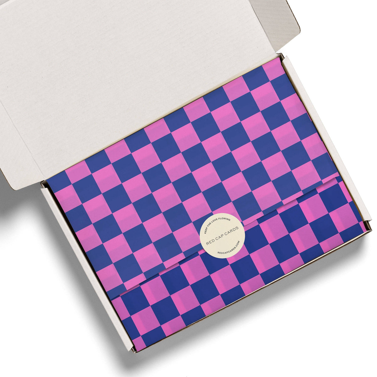 Blue and Pink Checkers tissue paper: 5 Sheets