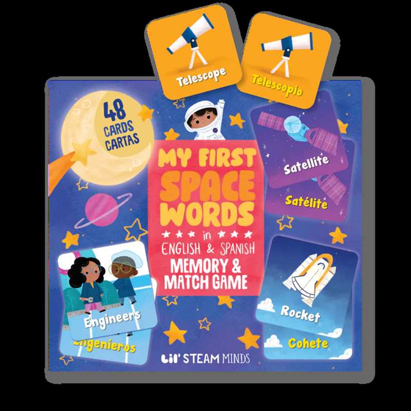 My First Space Words in English & Spanish Memory Game by: Game / English