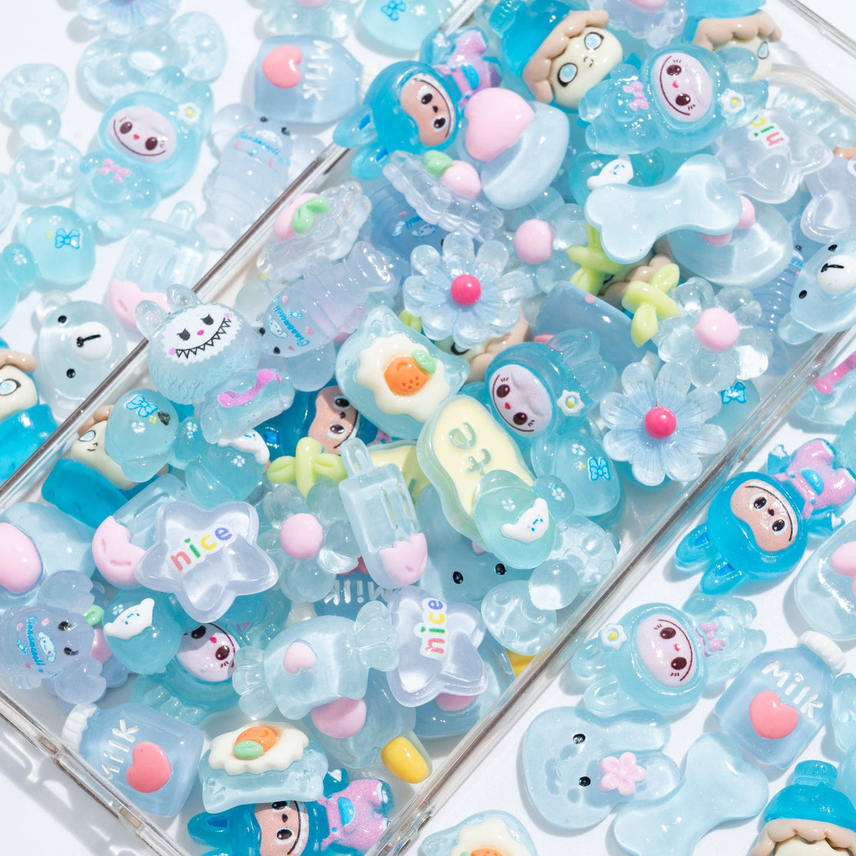 100 Pcs Mixed Decoden Charms: White