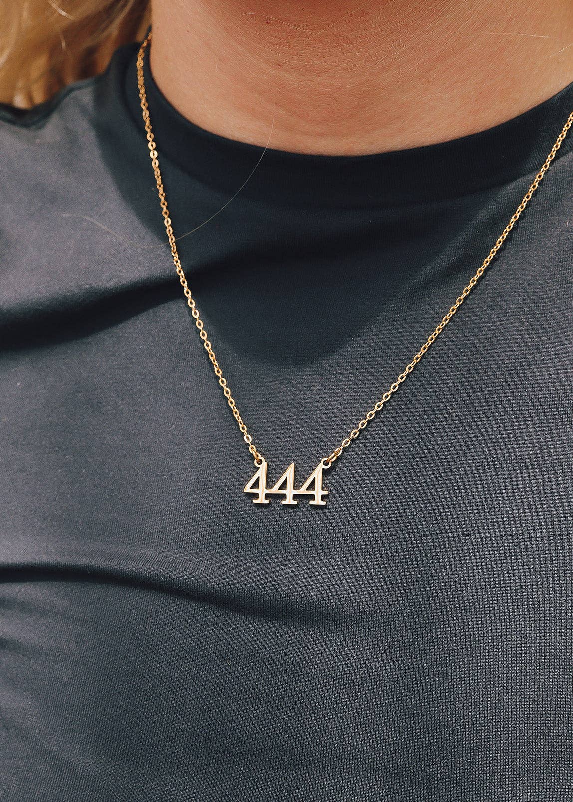 18K Gold PVD Stainless Steel Angel Number Necklace: Gold / 888
