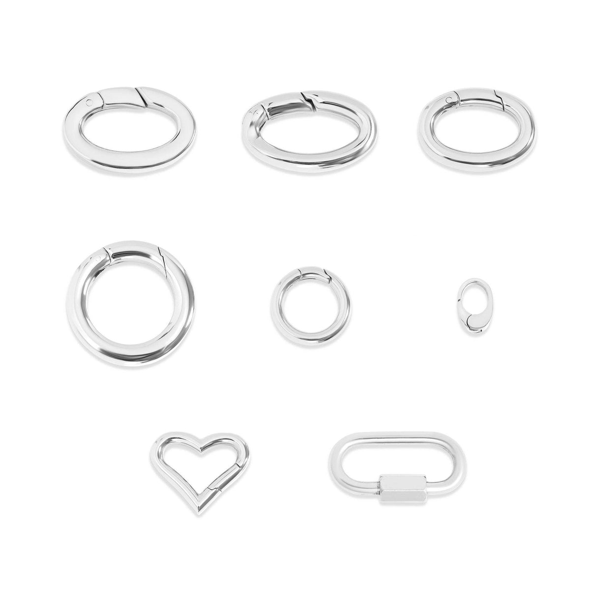18K Gold PVD Stainless Steel Carabiner Variety Pack: Stainless