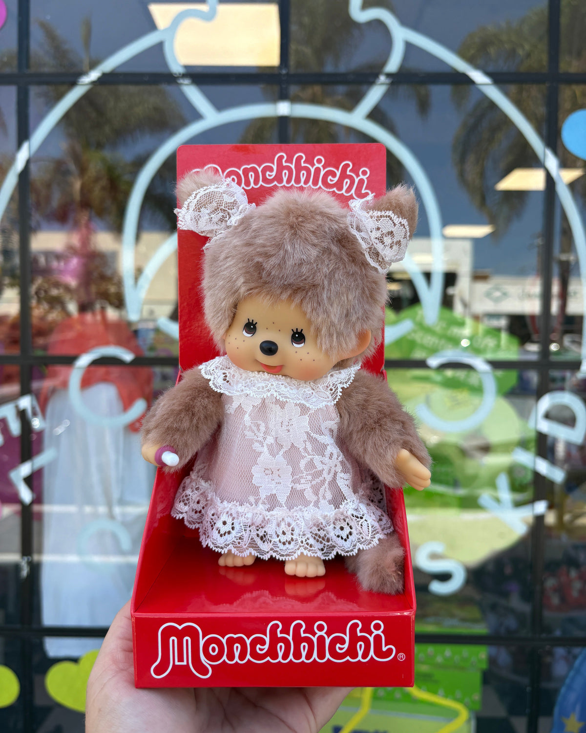 Monchhichi White Lace Dress Beige Girl