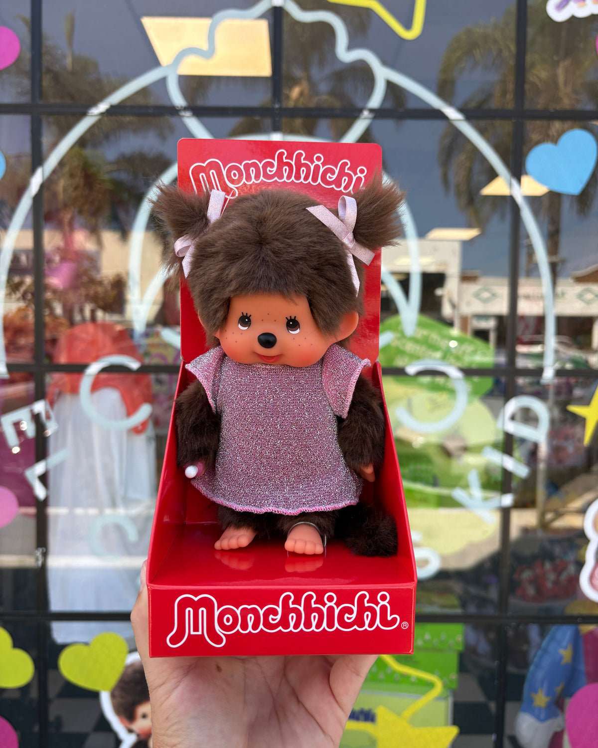 Monchhichi Glitter Dress Pink Girl