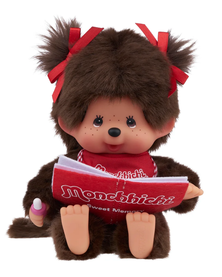 Monchhichi Sitting & Reading Girl