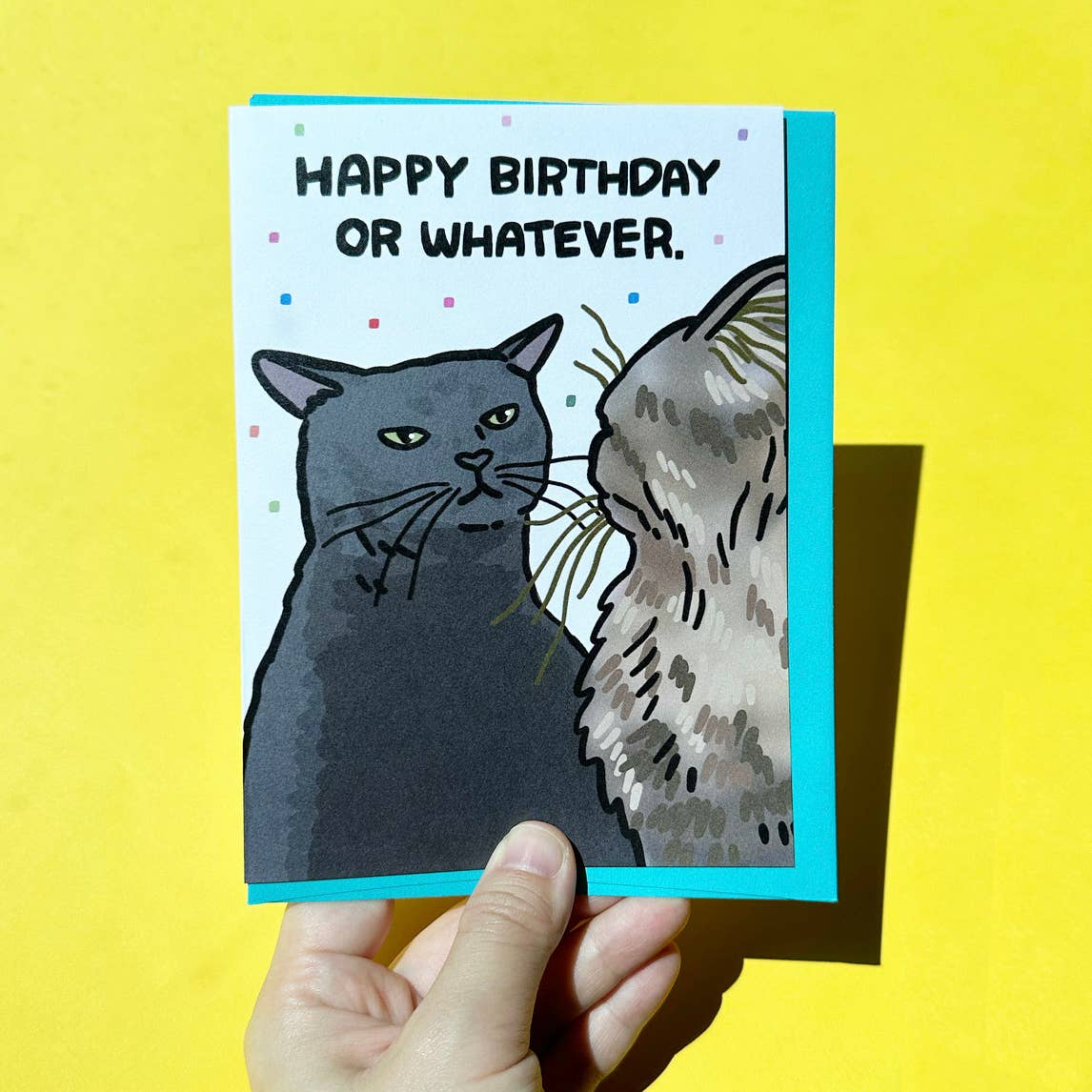 Greeting Card - Happy Birthday Or Whatever (Zone Out Cat)