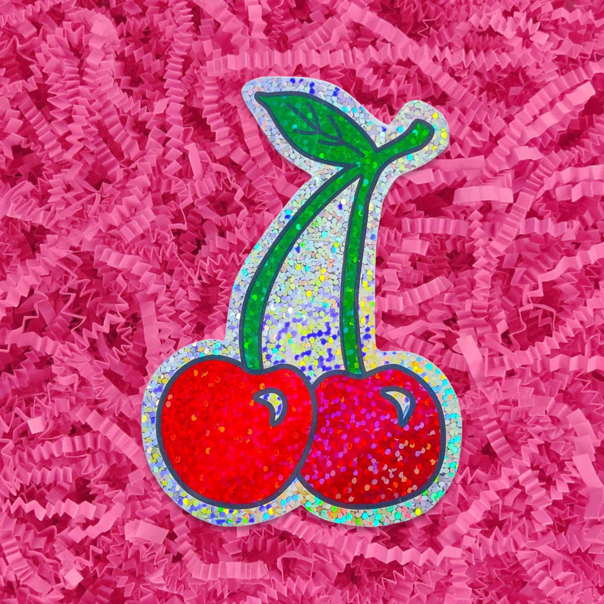 Glitter Cherries Sticker