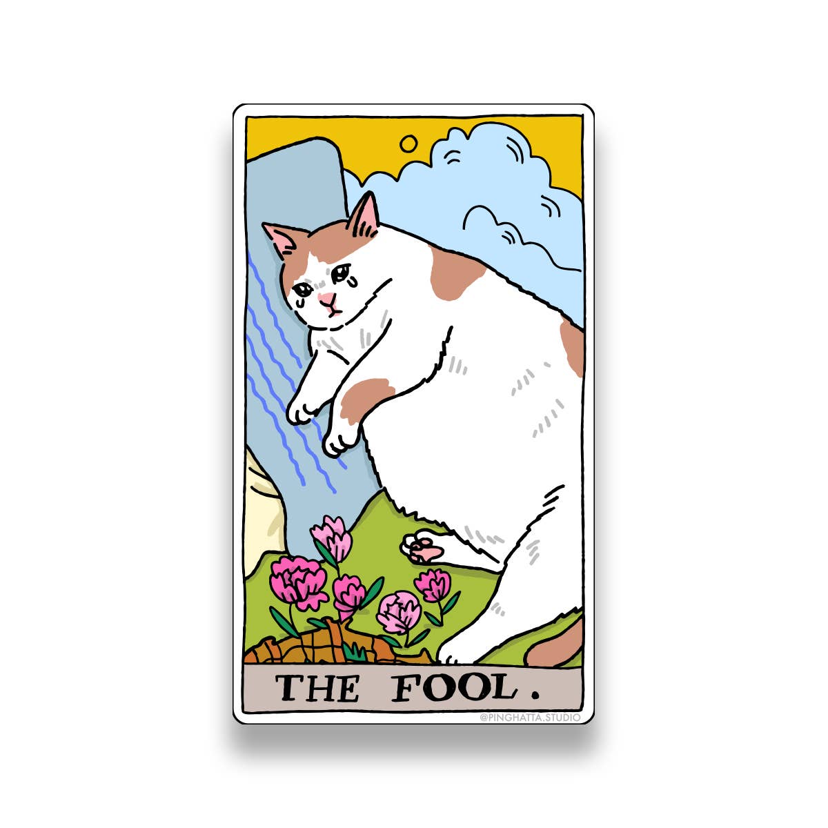 Tarot Cat Meme Die-cut Stickers: The Fool