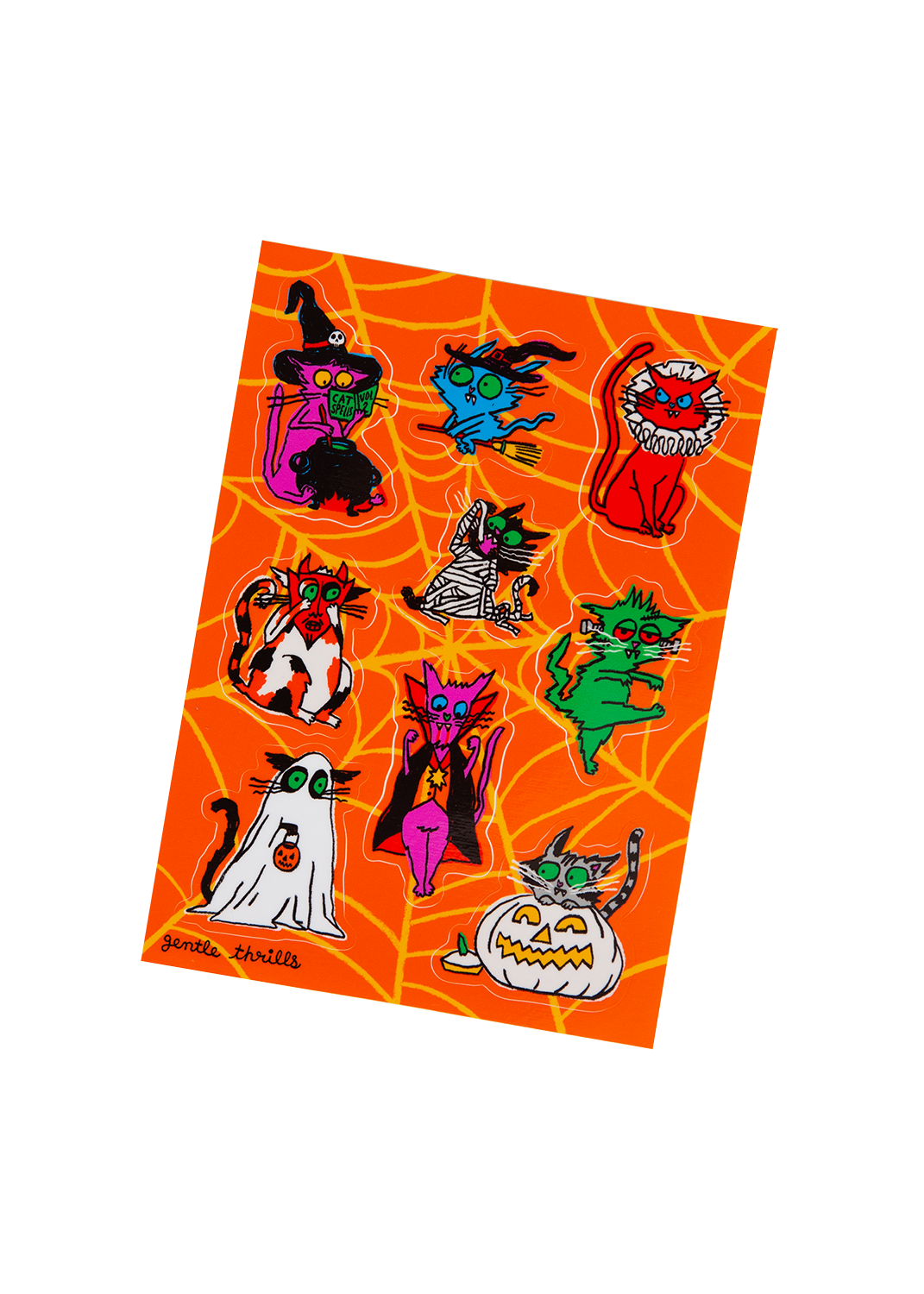 cats in costumes sticker sheet