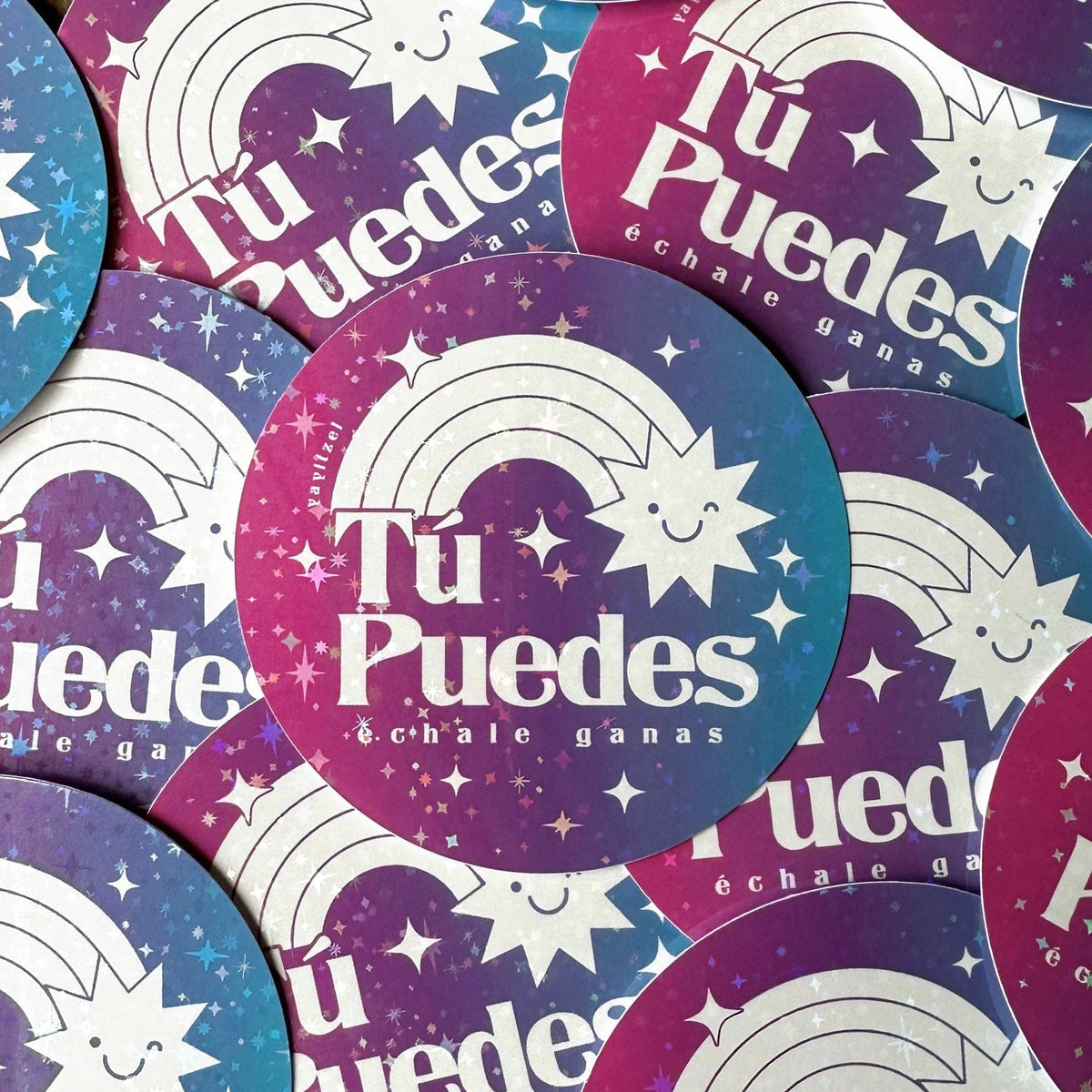 Tu Puedes Holographic Sticker