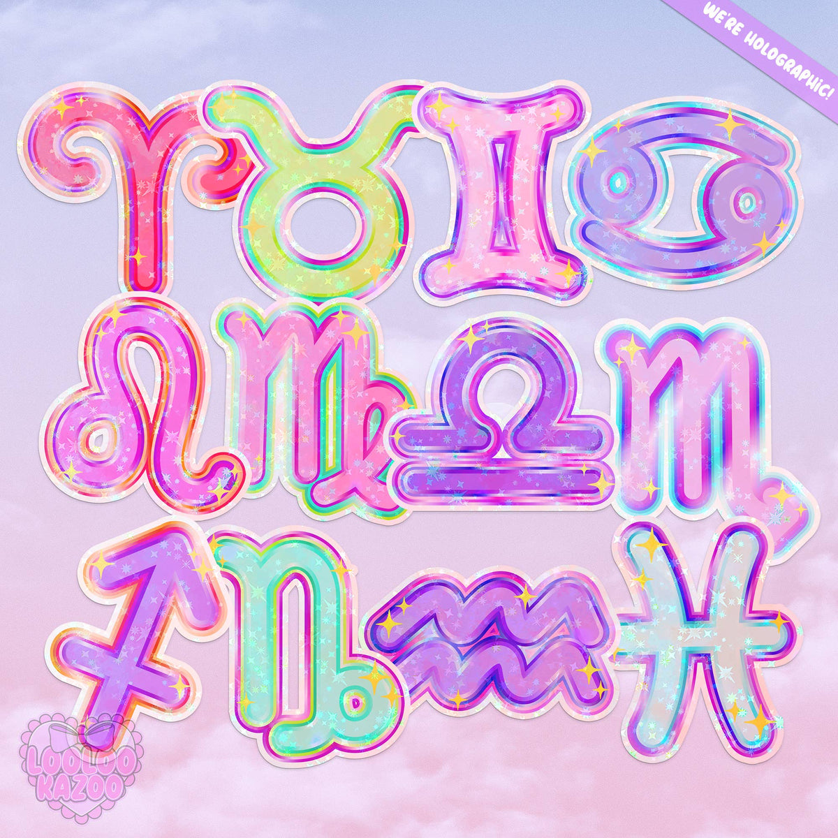 Holographic Vinyl Die Cut Sticker: Gemini